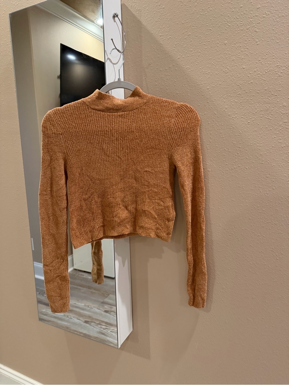 Forever 21 Rust Cropped Mock Neck Sweater